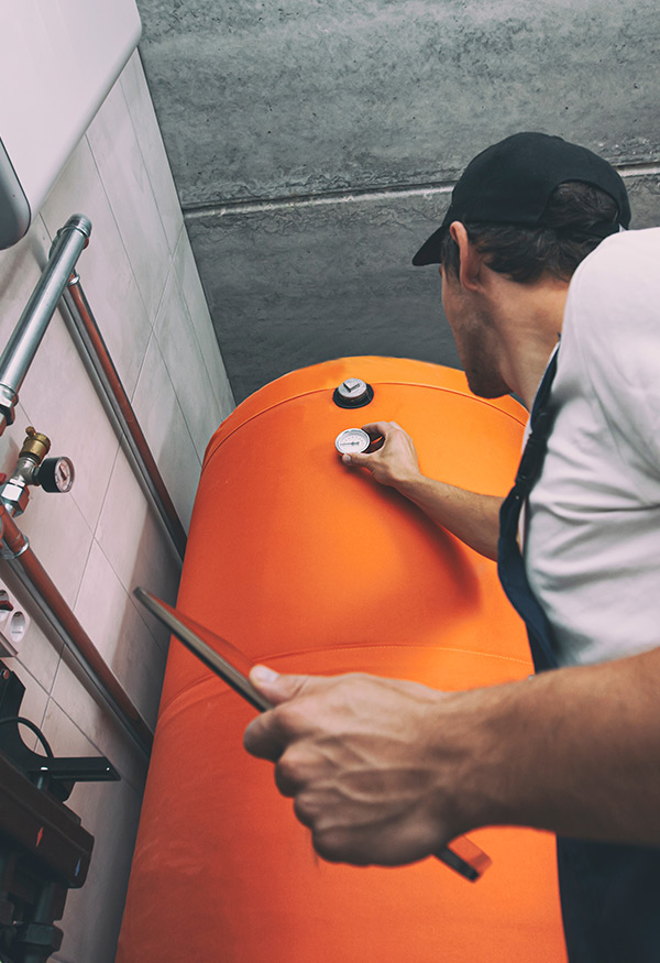 Man working on a system